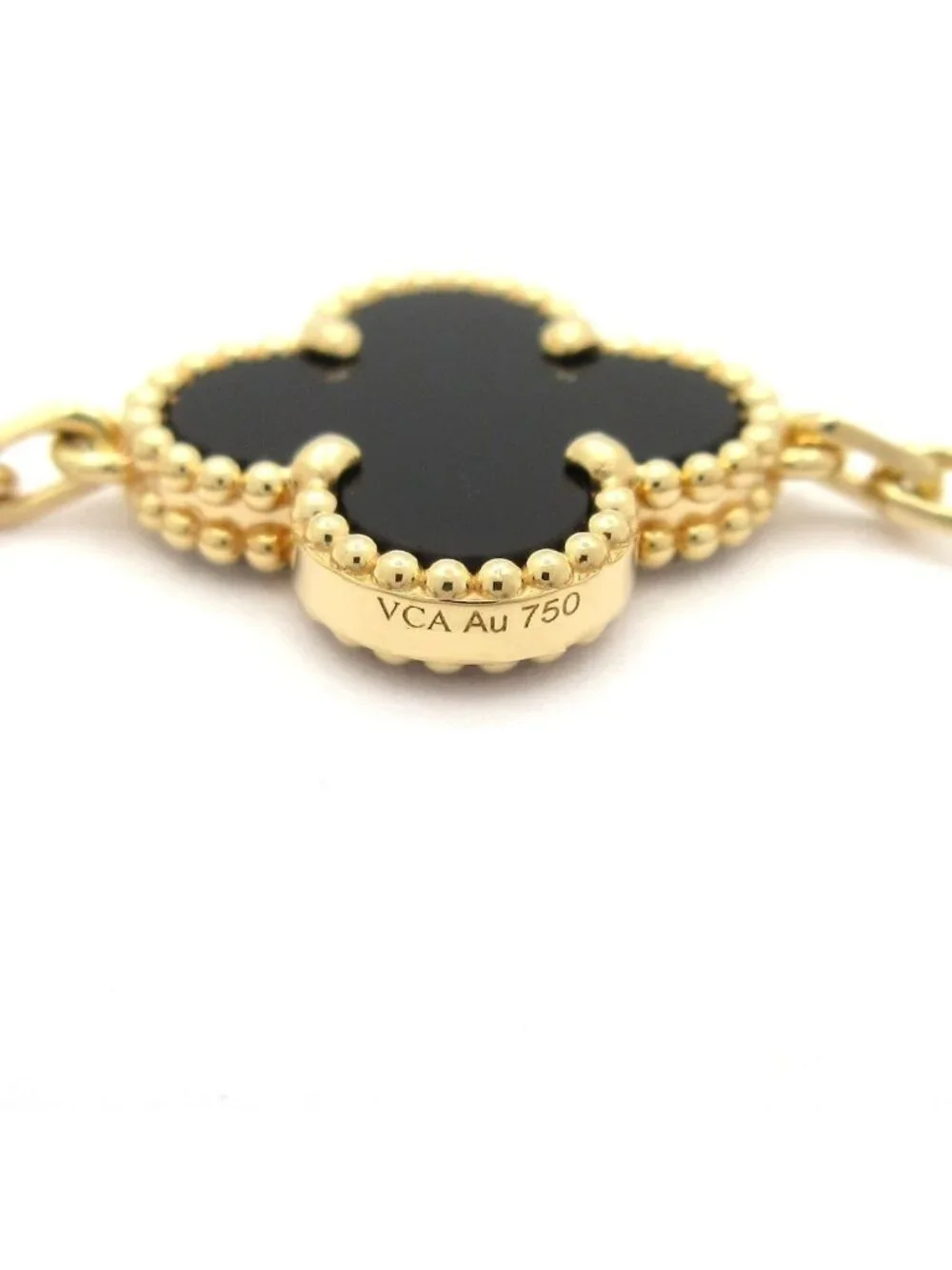 Van Cleef & Arpels Bracelet Vintage Alhambra 18k Yellow Gold Onyx Motif